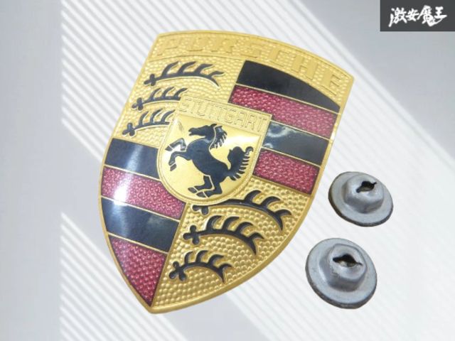 【希少・未使用品!!】 ポルシェ 純正 911 912 930 944 928 914 クレスト フロント ボンネット エンブレム 【1個】 901.559.210.20 即納 棚