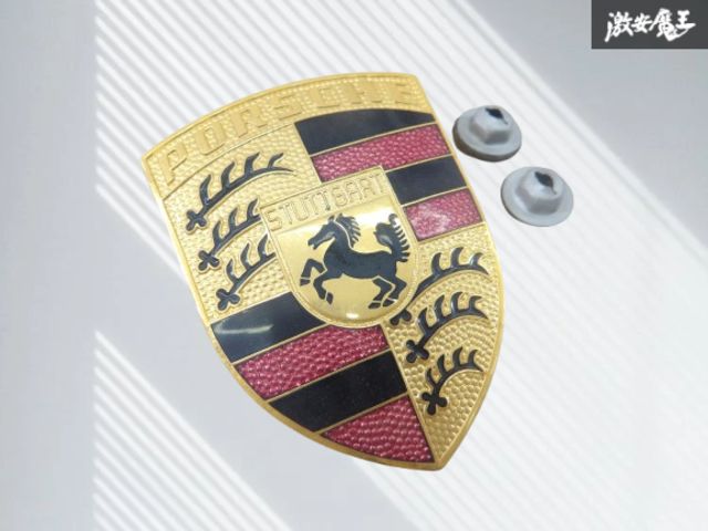 【希少・未使用品!!】 ポルシェ 純正 911 930 944 928 914 912 クレスト フロント ボンネット エンブレム 【1個】 901.559.210.20 即納 棚