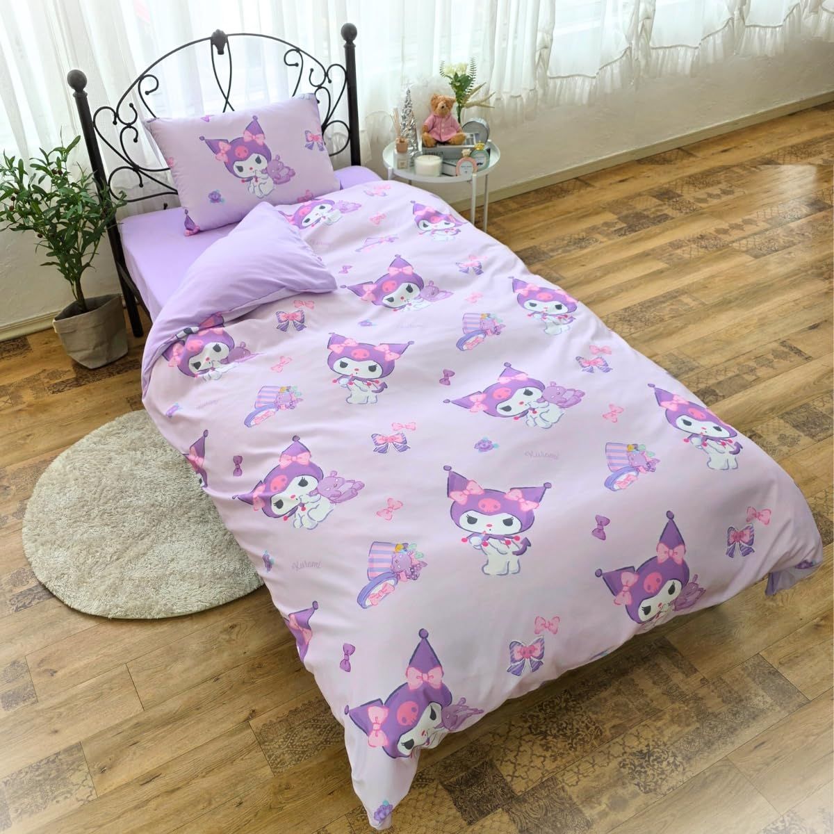 新品 サンリオ(SANRIO) クロミ 布団カバー3点セット シングル かわいい キャラクター 掛け布団カバー 枕カバー ボックスシーツ 丸洗いOK おしゃれ ベッドカバー SB-694-S
