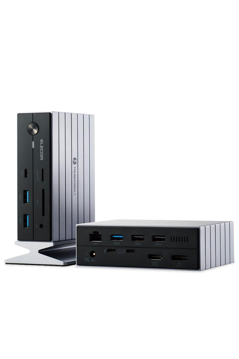 新品 エレコム USB-Cハブ ドッキングステーション 14in1 Thunderbolt4対応 PD 60W 3画面出力 HDMIポート Display port LANポート マグネット付スタンド付属 縦置き対応 ブラック DST-W07
