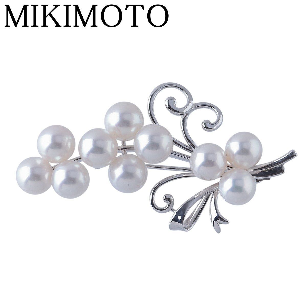 ミキモト パール ブローチ 大珠 アコヤパール7.8mm～8.3mm K18WG 新品