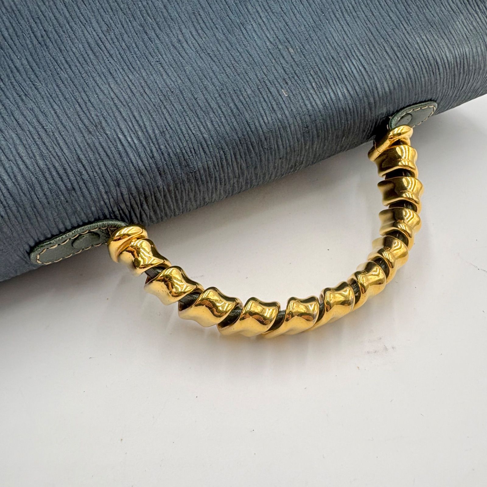 LOEWE ロエベ ベラスケス ハンドバッグ ヴィンテージ グリーン×ブルー 