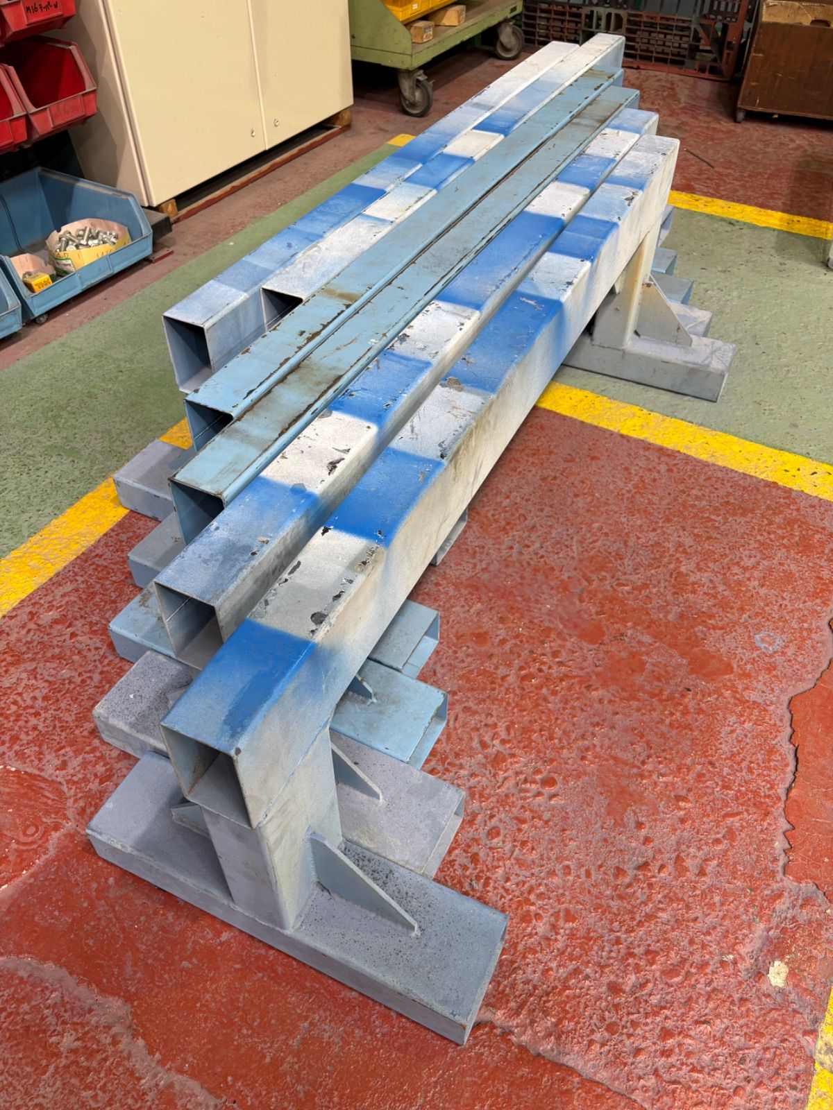作業用ウマ 6脚セット 鋼製 頑丈タイプ 長さ1500mm 高さ450mm 引き取り限定