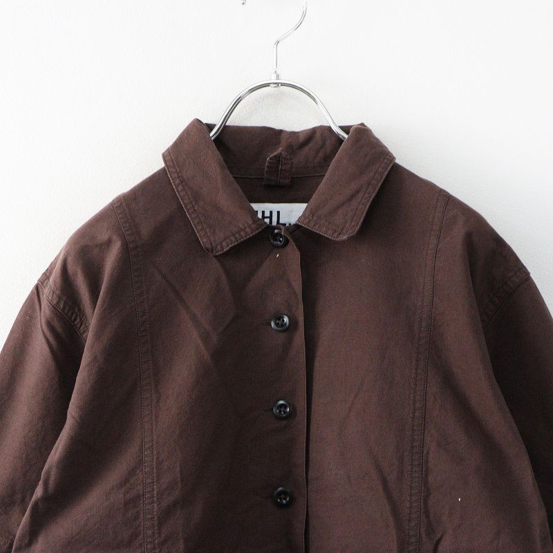 【美品】MHLエムエイチエル マーガレットハウエル コットンワンピース ブラウン エムエイチエル マーガレットハウエル MHL COTTON END ON END プル