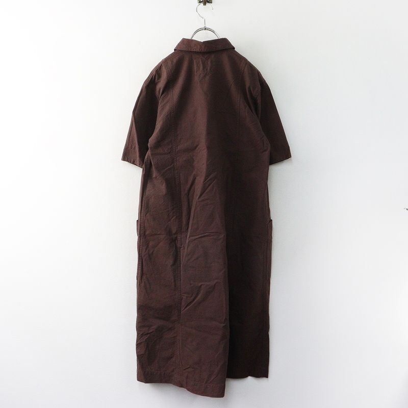 MHL. シャツワンピース コットンエンドオンエンド　ブラウン　1 エムエイチエル マーガレットハウエル MHL COTTON END ON END プル