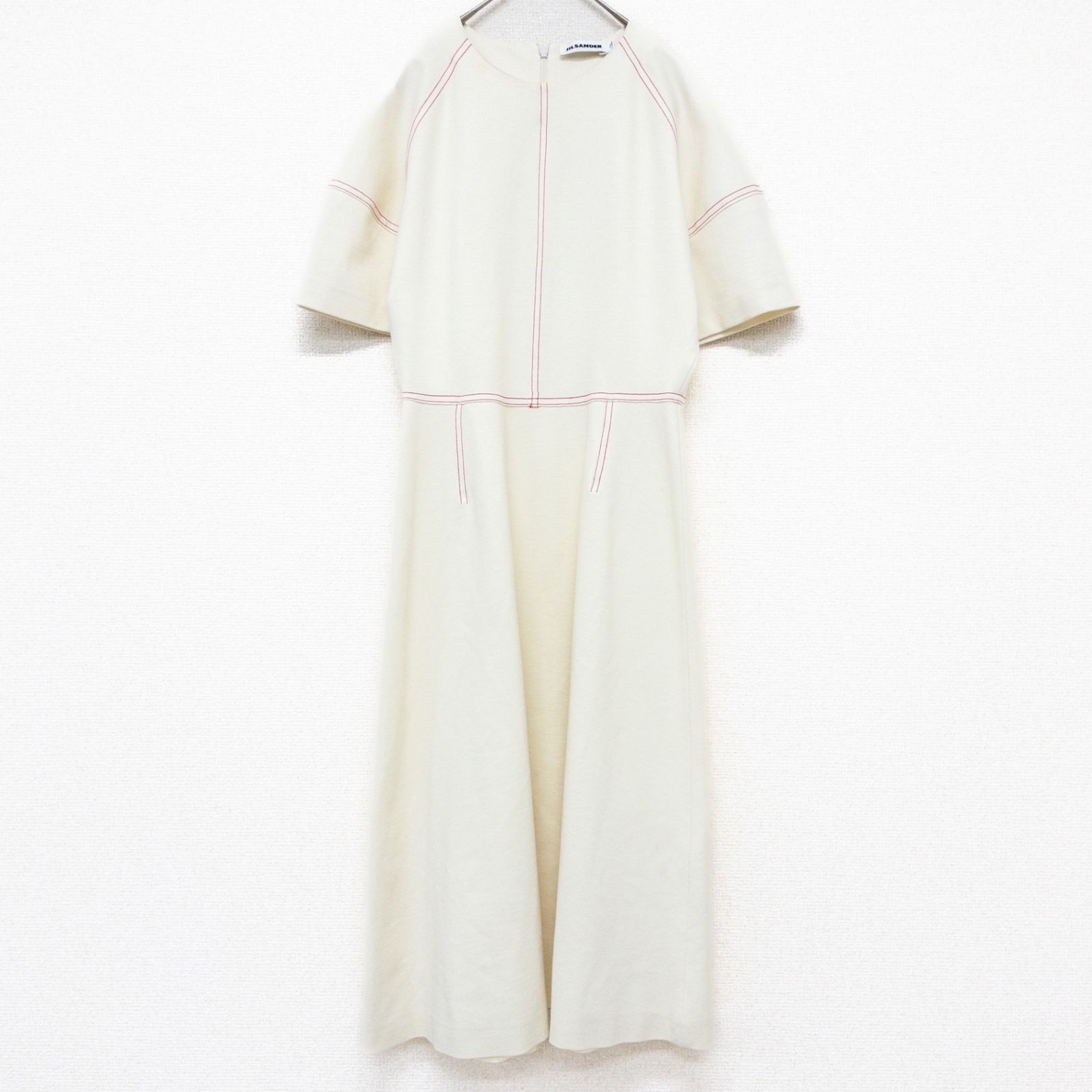 JILSANDER ジルサンダー ロングワンピース 半袖 ステッチ リネン 