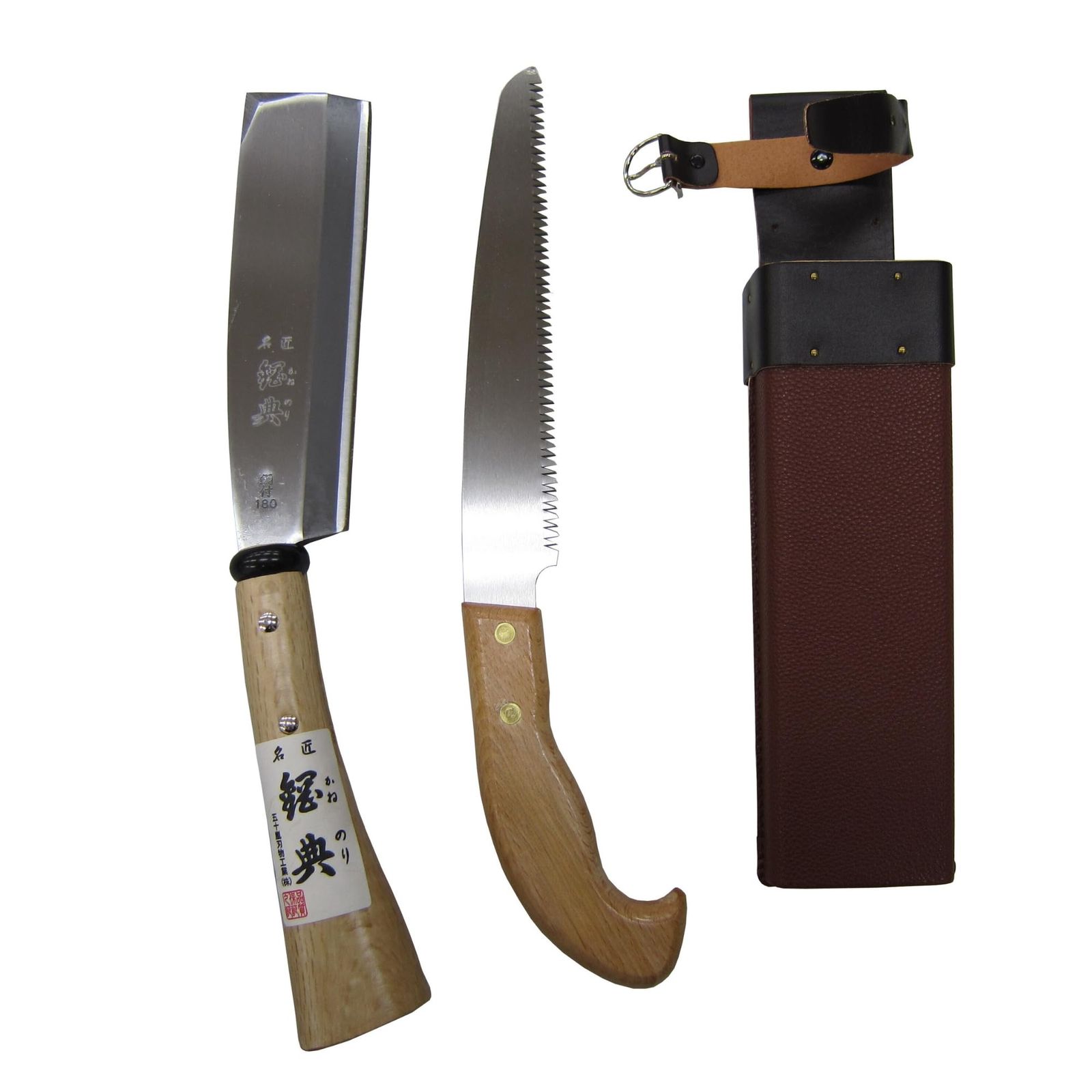 2丁差し 鉈・ノコギリ (片刃) 鋼典 鉈180mm・ノコギリ210mm 五十嵐刃物工業 C-50