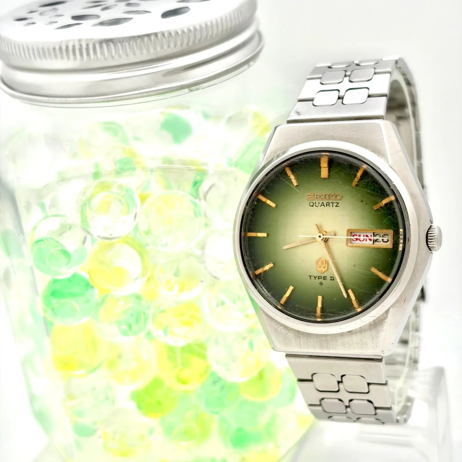 SEIKO TYPEⅡ クォーツ デイデイト シルバー メンズ 腕時計 新品電池 新品電池】SEIKO セイコー TYPEⅡ タイプ2 メンズ 腕時計 シルバー