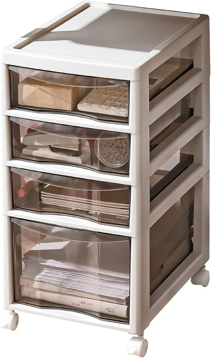 QDSGMP-JP QD-SGMP 書類ケース A4 レターケース 引き出し プラスチック キャスター付き オフィス 事務用品 小物入れ 卓上収納ボックス (4段B)