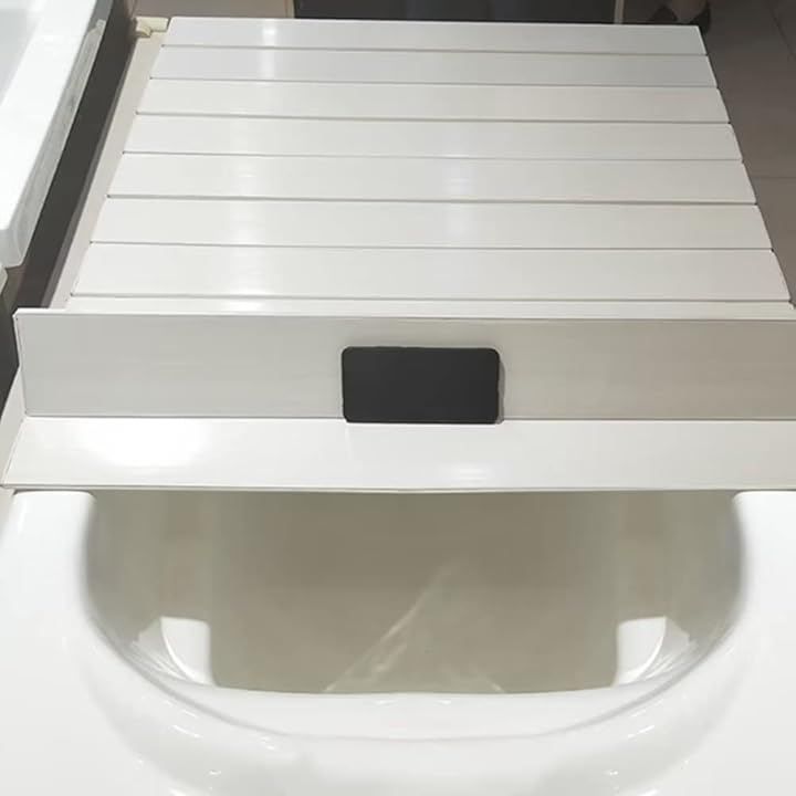 MEMETARO 風呂ふた バスタブふた 折りたたみ 70x150 お風呂 蓋 浴室 ふろふた 浴槽ふた 保温 防カビ 防塵 抗菌 置物 おしゃれ (ホワイト, 70x150cm（厚さ1.2cm）)