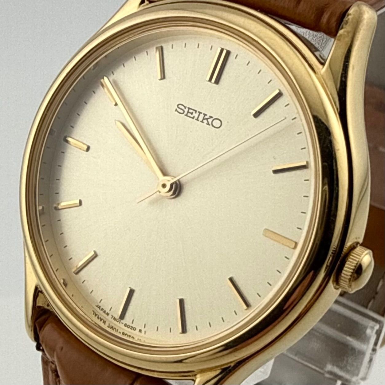 SEIKO 7N01-6020 セイコー メンズ 腕時計 クォーツ 稼働品 電池交換 