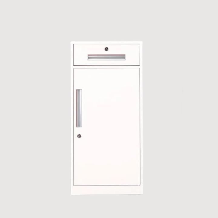 Jiza オフィスキャビネット スチール書庫 鍵付き 引き出し 扉付き 大容量収納 頑固 長持ち 完成品 (ホワイト, 40X39X85CM)