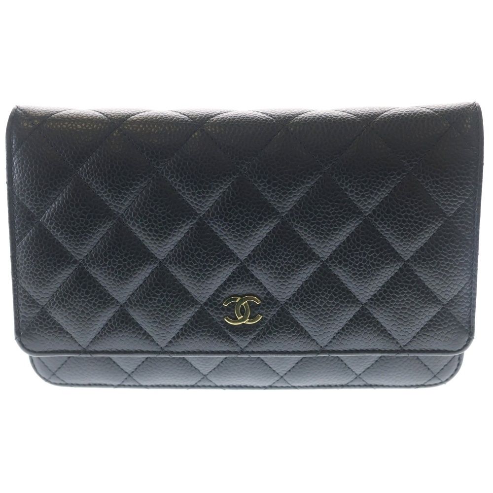 CHANEL (シャネル) マトラッセ チェーンウォレット キャビアスキン