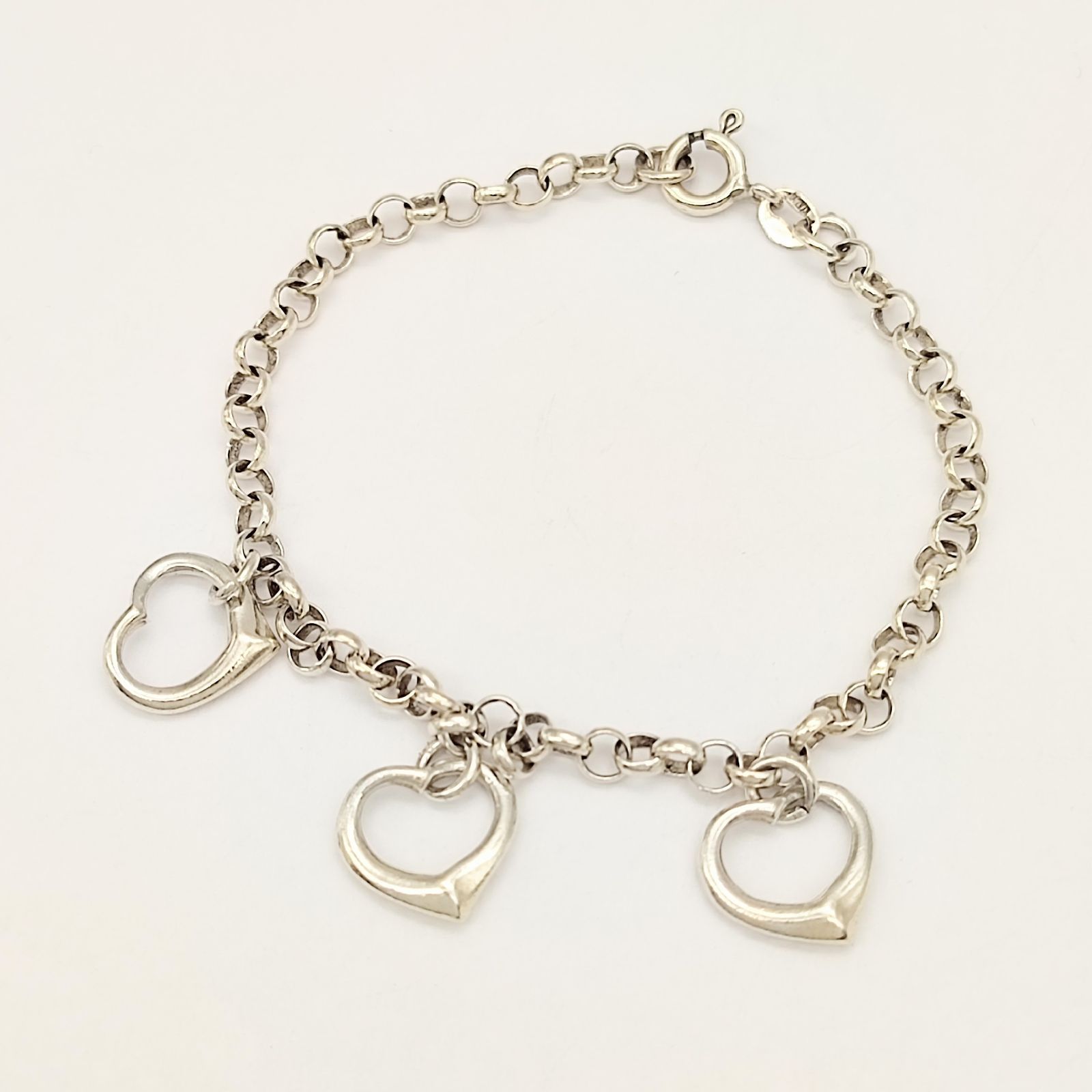 美品】オープンハートブレスレット SILVER シルバー925 6.7g - メルカリ