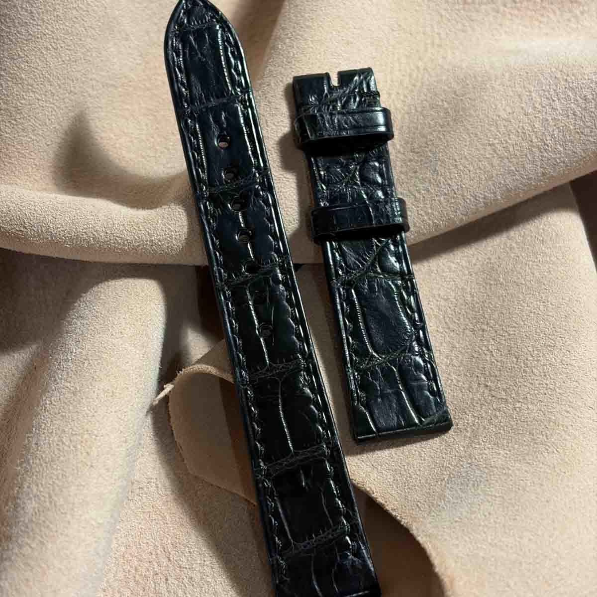 cro-1916 クロコダイル 腕時計ベルト ブラック ラグ幅18mm cro-2116 クロコダイル 腕時計ベルト ブラック (ラグ幅18 mm