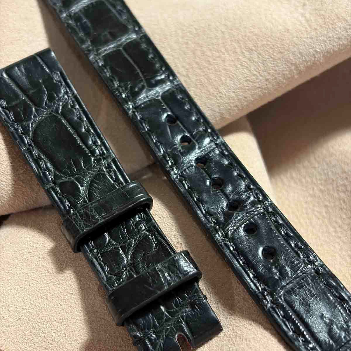 cro-1916 クロコダイル 腕時計ベルト ブラック ラグ幅18mm cro-2116 クロコダイル 腕時計ベルト ブラック (ラグ幅18 mm