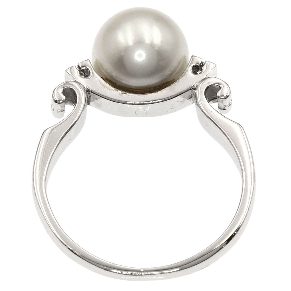 MIKIMOTO ミキモト パール 真珠 ダイヤモンド リング・指輪 K14WG 