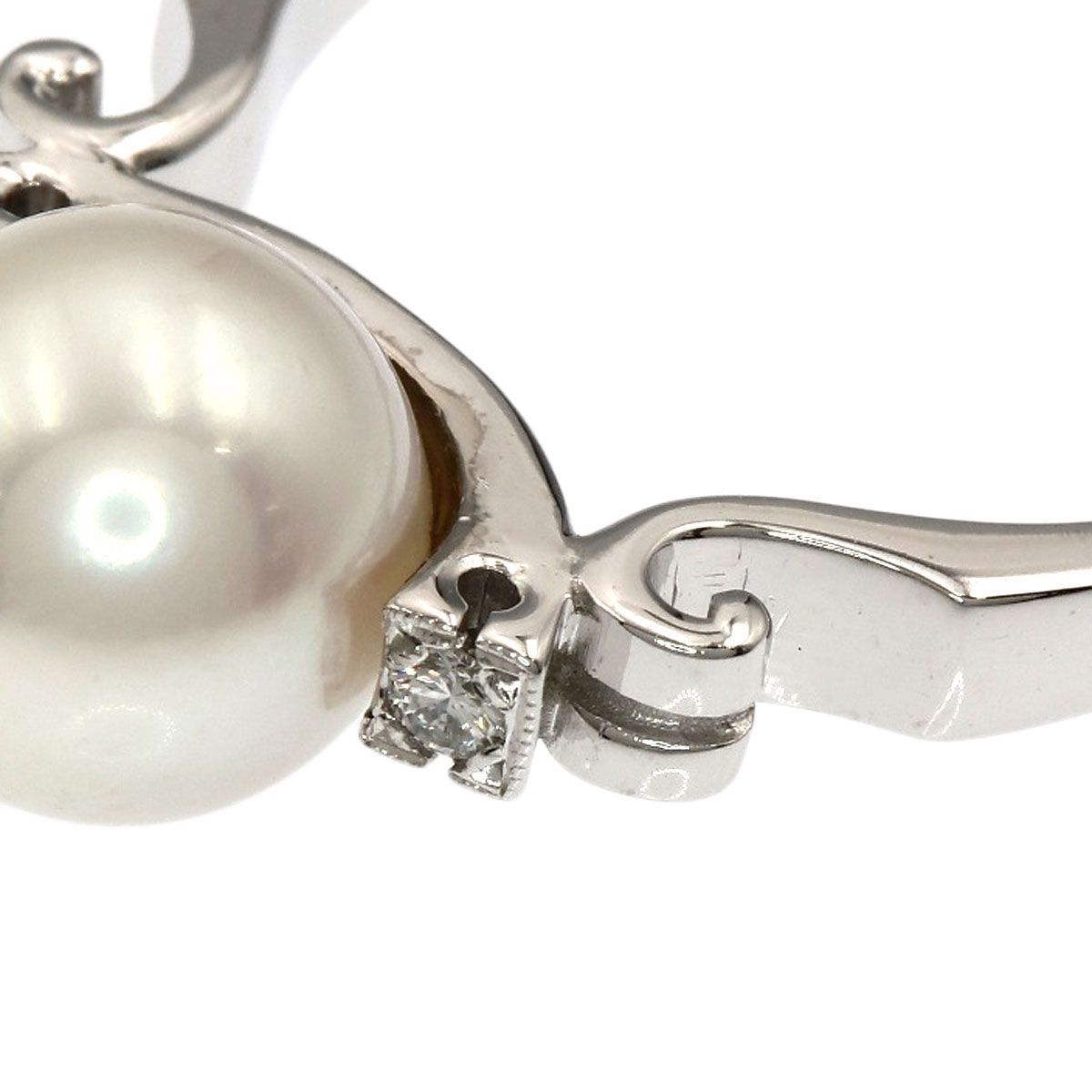MIKIMOTO ミキモト パール 真珠 ダイヤモンド リング・指輪 K14WG 