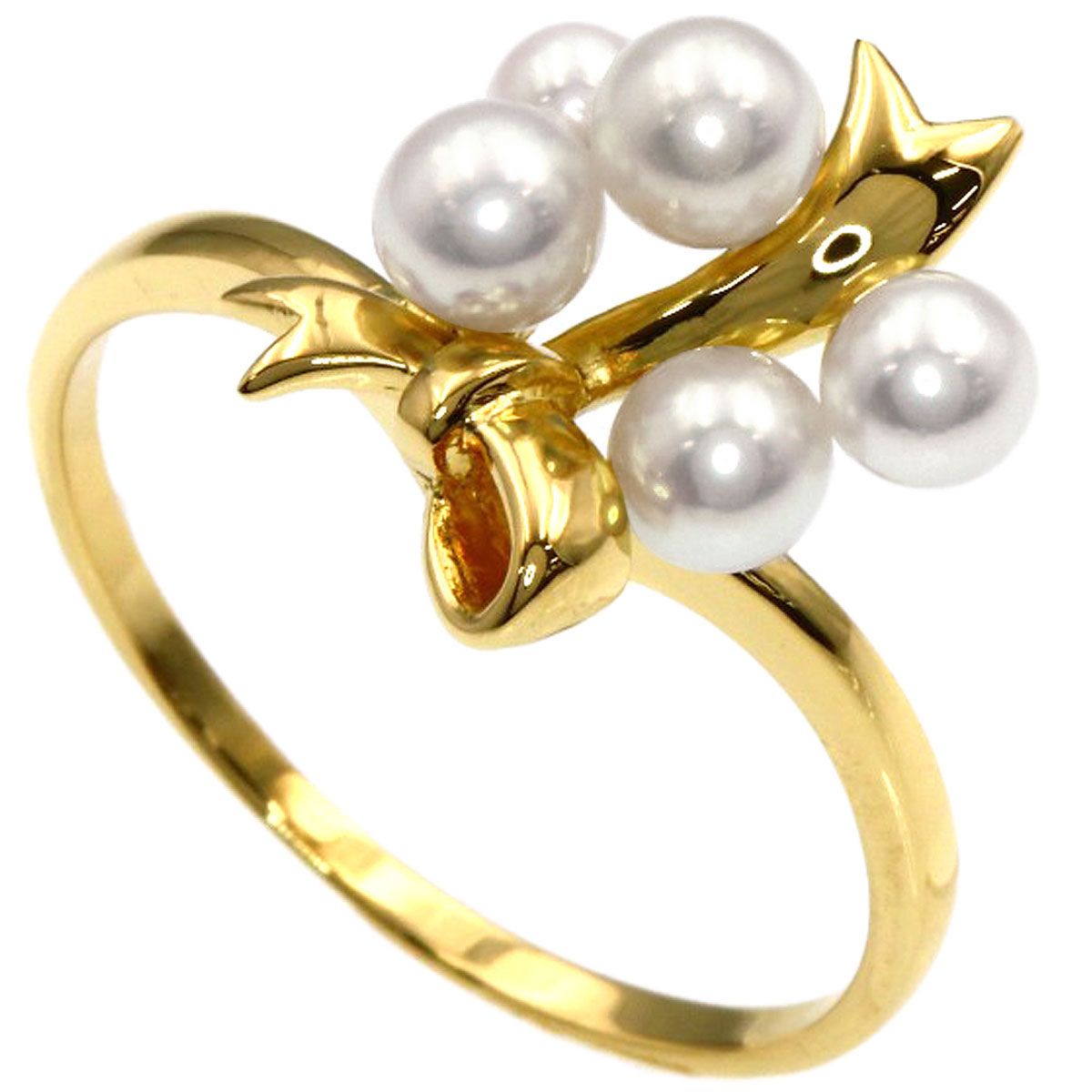 MIKIMOTO ミキモト ミキモト リボン パール 真珠 リング・指輪 K18YG 