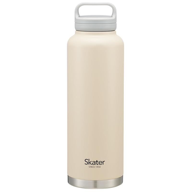 【新品】 スケーター(Skater) 水筒 1500ml 1.5リットル ハンドル付き 大容量 保温保冷 ステンレス マグボトル スポーツボトル 洗いやすい 広口 サンドベージュ STSC15-A 1