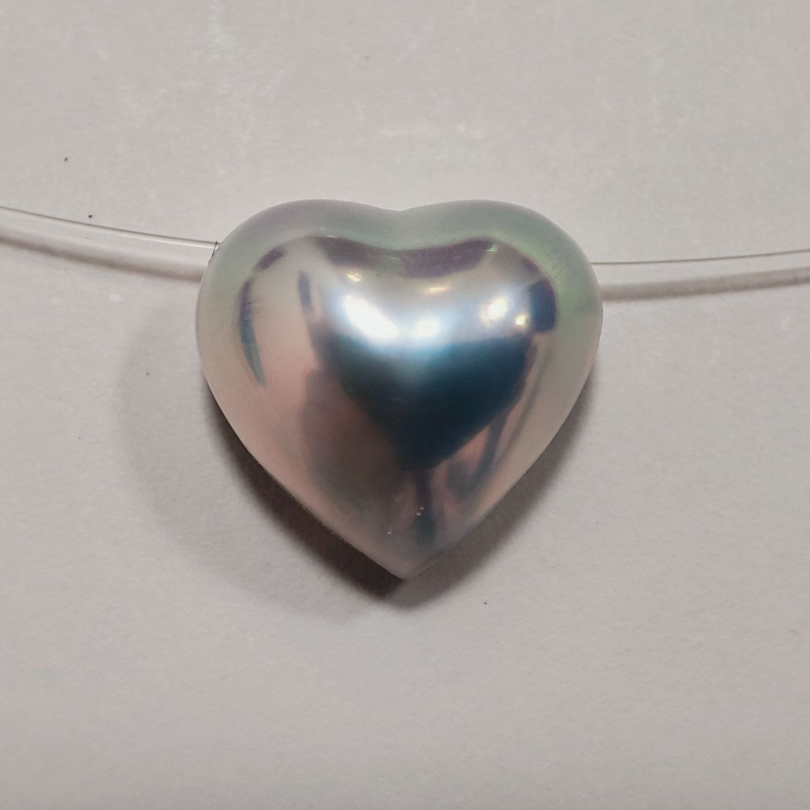 田崎真珠 タサキ TASAKI ハート マベパール Ωネックレス K18WG金具 