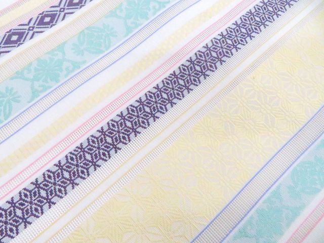 京松】八寸名古屋帯 本場筑前博多織 全通 夏物 夏 未使用品 反端付き