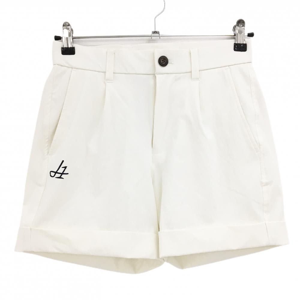 HERG1 ホワイト　ショートパンツ レディース ゴルフ 超美品】エルグワン ショートパンツ 白 ポケット口ロゴ刺しゅう