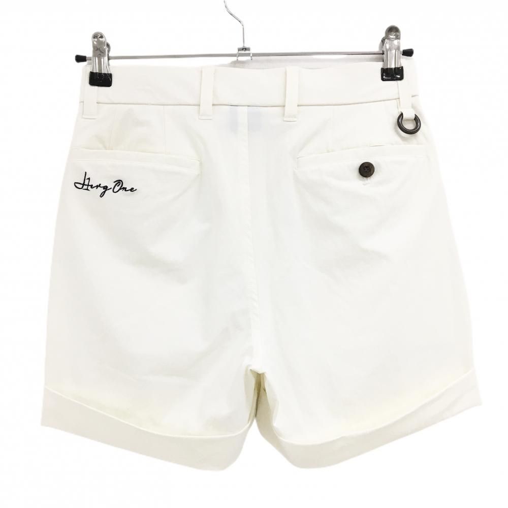 HERG1 ホワイト　ショートパンツ レディース ゴルフ 超美品】エルグワン ショートパンツ 白 ポケット口ロゴ刺しゅう