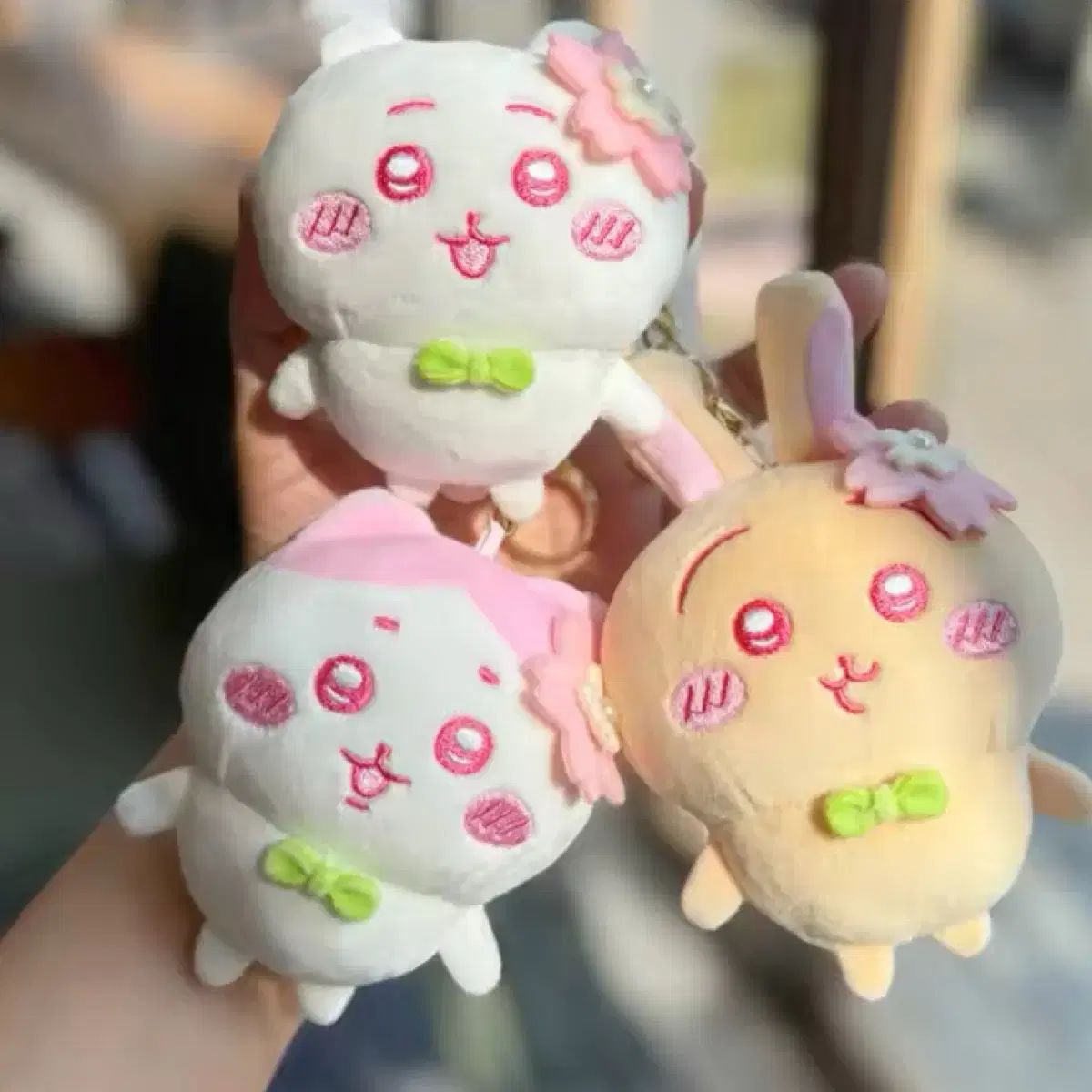 【新品未使用】ちいかわ ハチワレ うさぎ ぬいぐるみキーホルダー！！ ちいかわ ハチワレ うさぎ ちいかわ 桜 シリーズ ぬいぐるみ