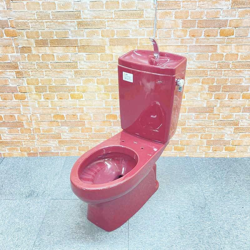 【美品・希少カラー】 TOTO トイレ 洋式便器 (床下排水) 「C791B」 排水芯200mm とタンク「S791B」のセット #DR9(ディープレッド) 8D