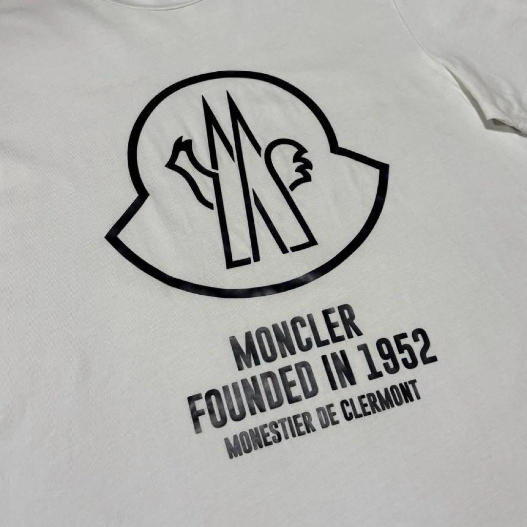 s*y様 MONCLERモンクレール Tシャツ ラバーワッペン センターロゴ S MONCLER（モンクレール） 20年製 白 ラバーロゴワッペン プリント T