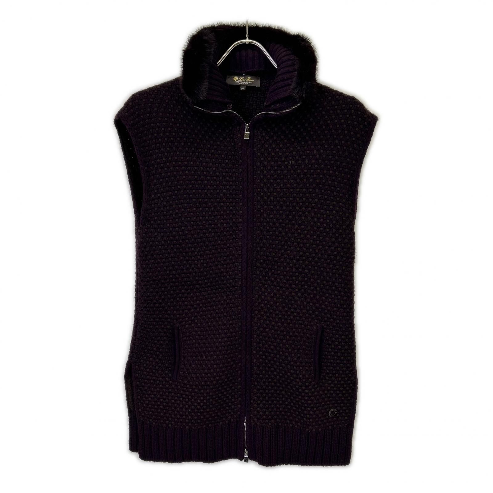 Loro Piana☆ベビーカシミヤ☆ Loro Piana ロロピアーナ FAE5579 ﾎﾞﾙﾄﾞｰ ｶｼﾐﾔ×ﾐﾝｸ ﾆｯﾄﾍﾞｽﾄ ベビー