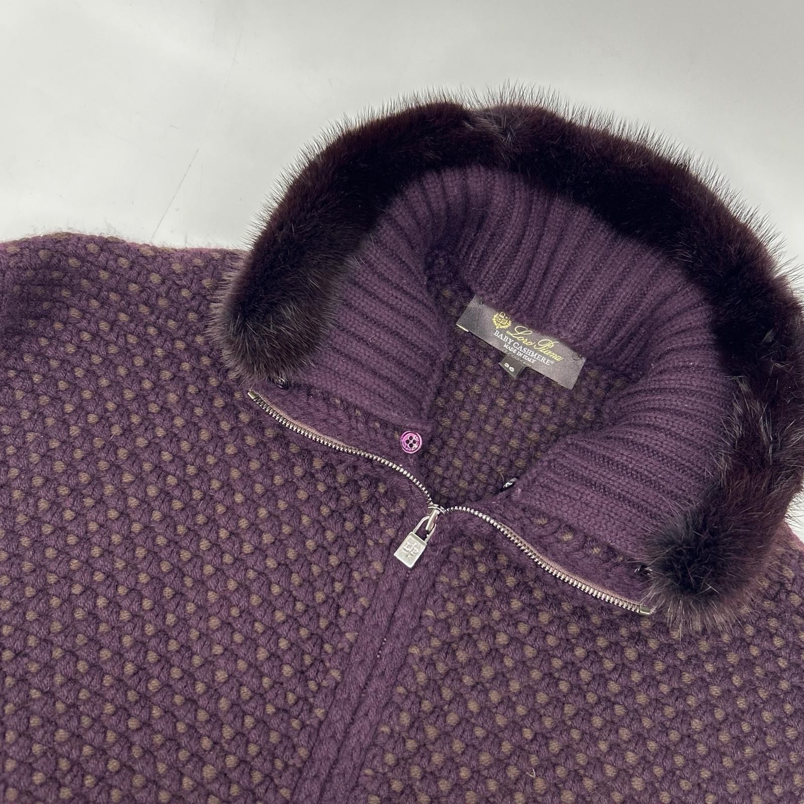 Loro Piana☆ベビーカシミヤ☆ Loro Piana ロロピアーナ FAE5579 ﾎﾞﾙﾄﾞｰ ｶｼﾐﾔ×ﾐﾝｸ ﾆｯﾄﾍﾞｽﾄ ベビー