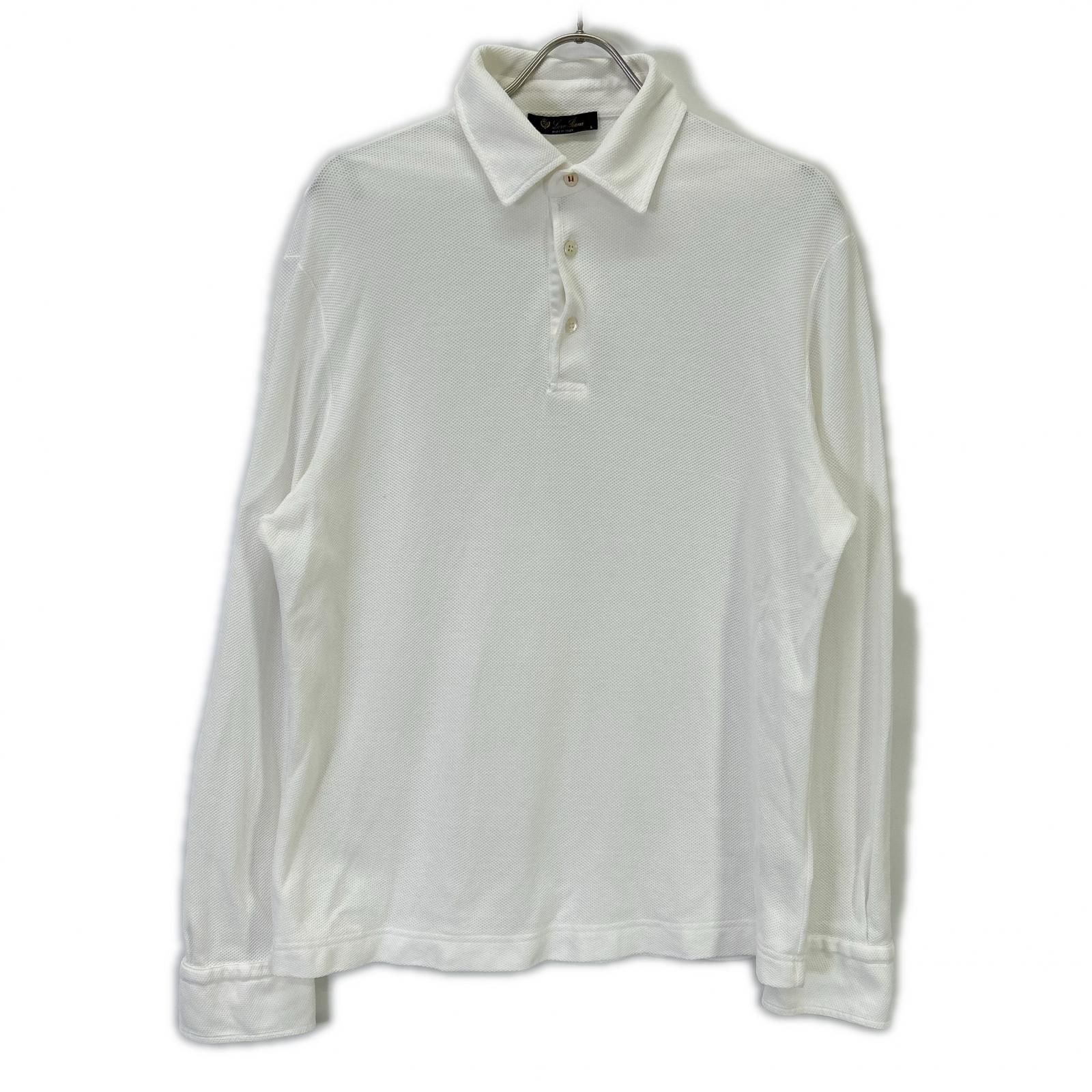 ロロピアーナ　Loro Piana 長袖　ポロシャツ Loro Piana ロロピアーナ FAI1311 ｵﾌﾟﾃｨｶﾙﾎﾜｲﾄ ﾌﾟﾙｵｰﾊﾞｰ長袖ﾎﾟﾛｼｬﾂ L