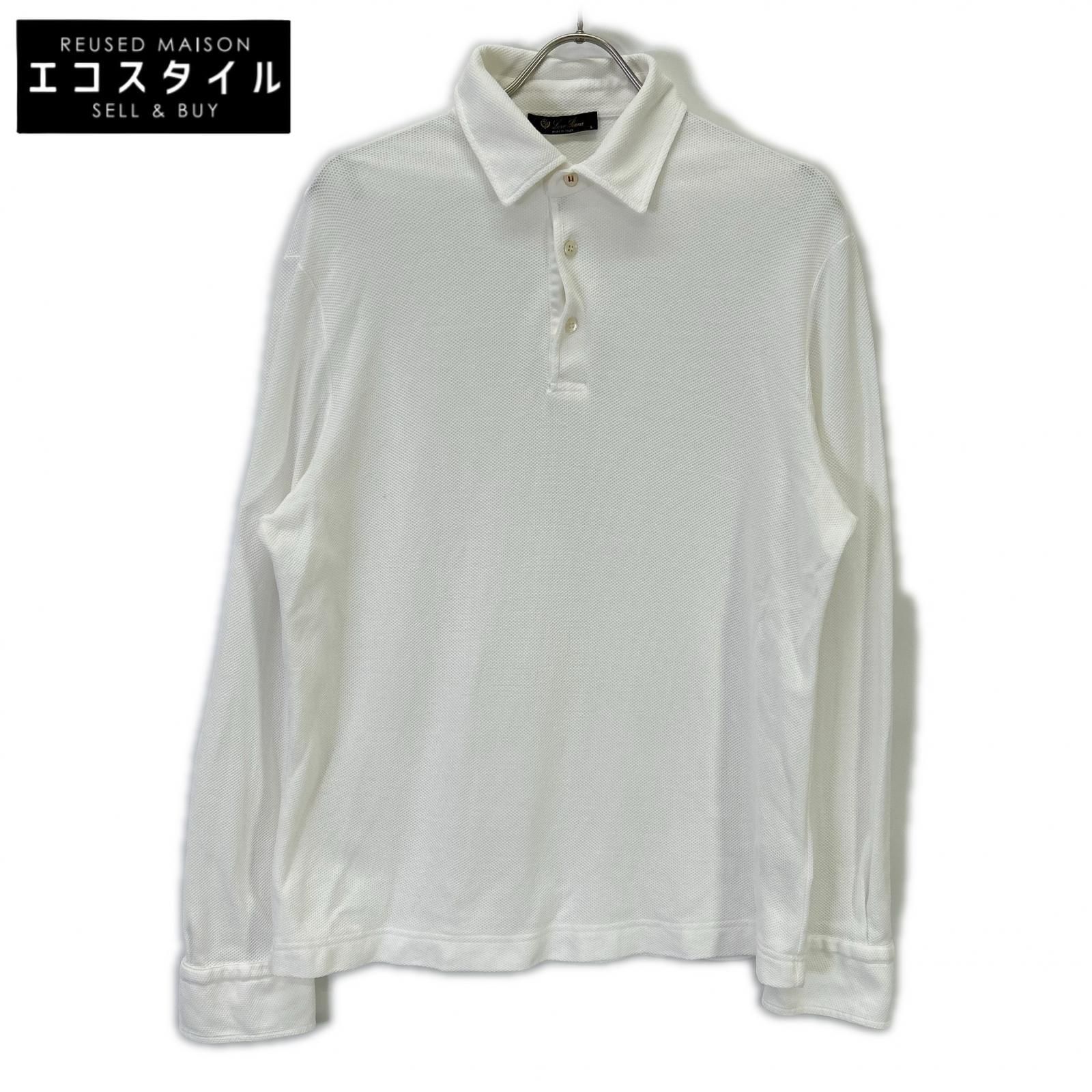 ロロピアーナ　Loro Piana 長袖　ポロシャツ Loro Piana ロロピアーナ FAI1311 ｵﾌﾟﾃｨｶﾙﾎﾜｲﾄ ﾌﾟﾙｵｰﾊﾞｰ長袖ﾎﾟﾛｼｬﾂ L