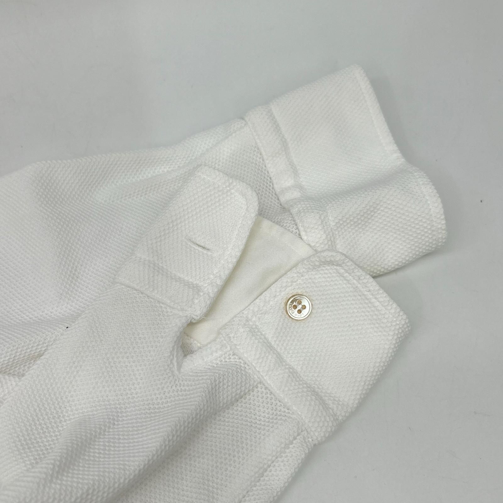 Loro Piana ロロピアーナ FAI1311 ｵﾌﾟﾃｨｶﾙﾎﾜｲﾄ ﾌﾟﾙｵｰﾊﾞｰ長袖ﾎﾟﾛｼｬﾂ L