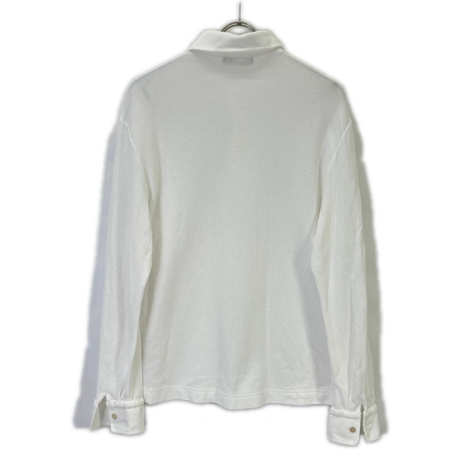 Loro Piana ロロピアーナ FAI1311 ｵﾌﾟﾃｨｶﾙﾎﾜｲﾄ ﾌﾟﾙｵｰﾊﾞｰ長袖ﾎﾟﾛｼｬﾂ L