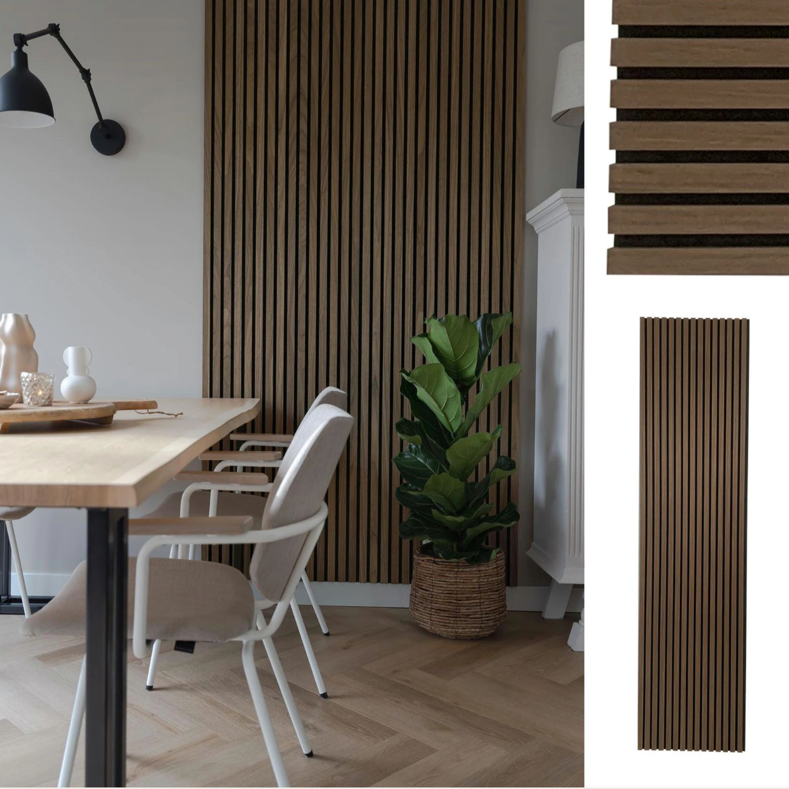 #2716 吸音 パネル ボード ブラウン Walnut.JK 吸音材 壁 80×30cm 6枚入 木製 DIY 騒音対策 インテリア 施工面積 1.44平方メートル ※一部地域離島別途配送料有