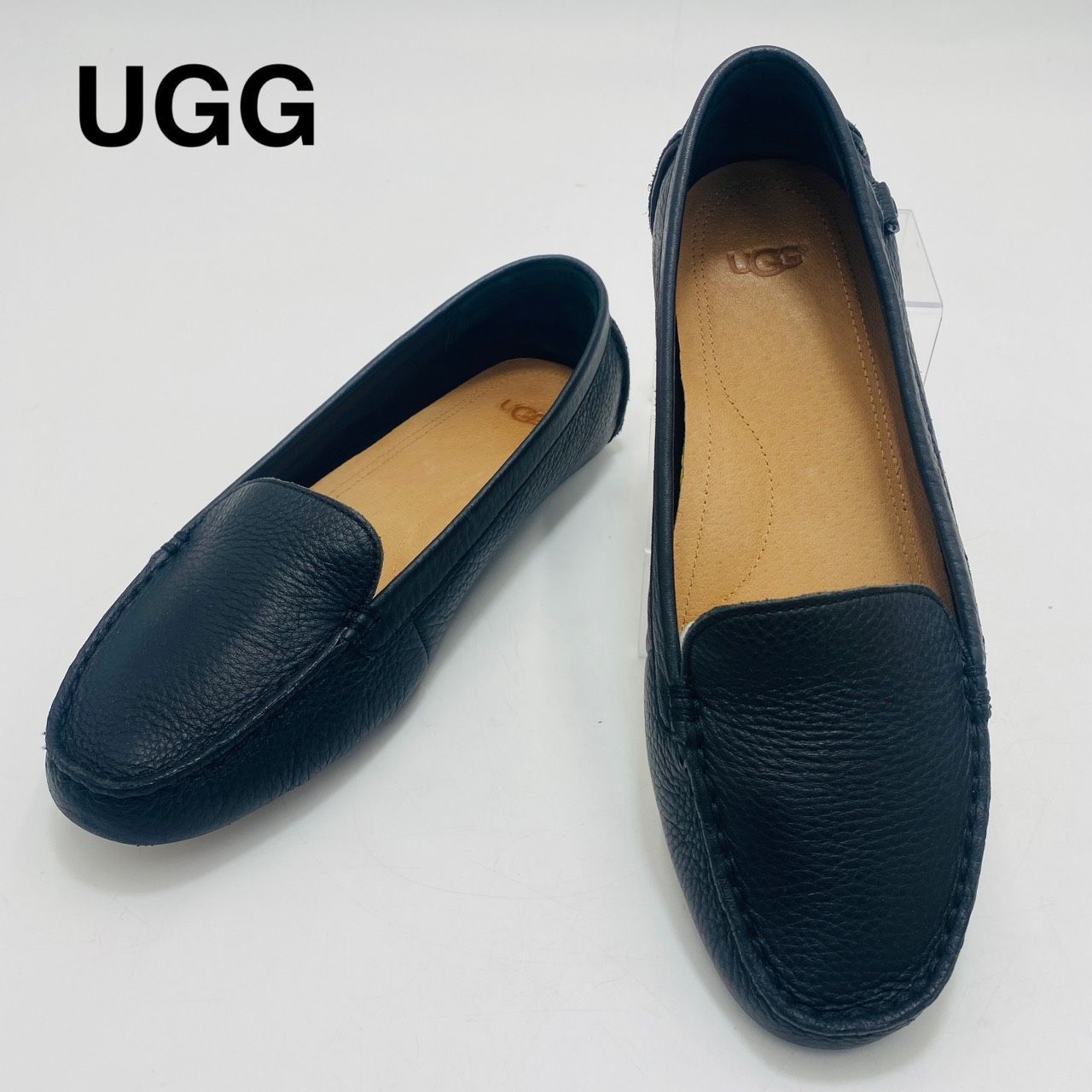 UGG　アグ　レザーモカシン　スリッポン　シボ革　25cm　黒