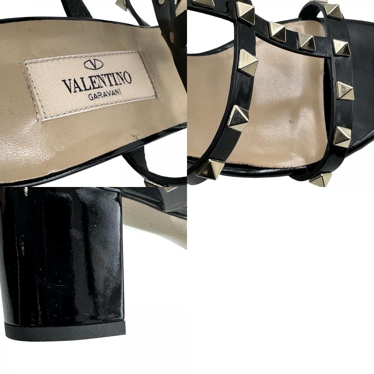 ヴァレンティノ VALENTINO ロックスタッズストラップサンダル ブラック
