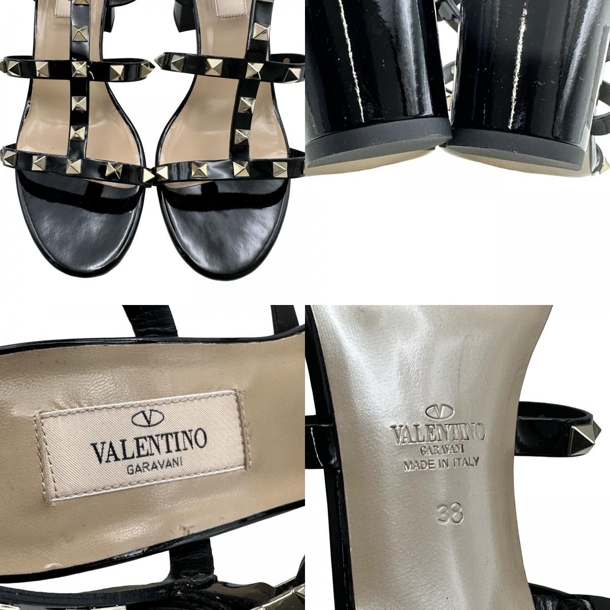 ヴァレンティノ VALENTINO ロックスタッズストラップサンダル ブラック