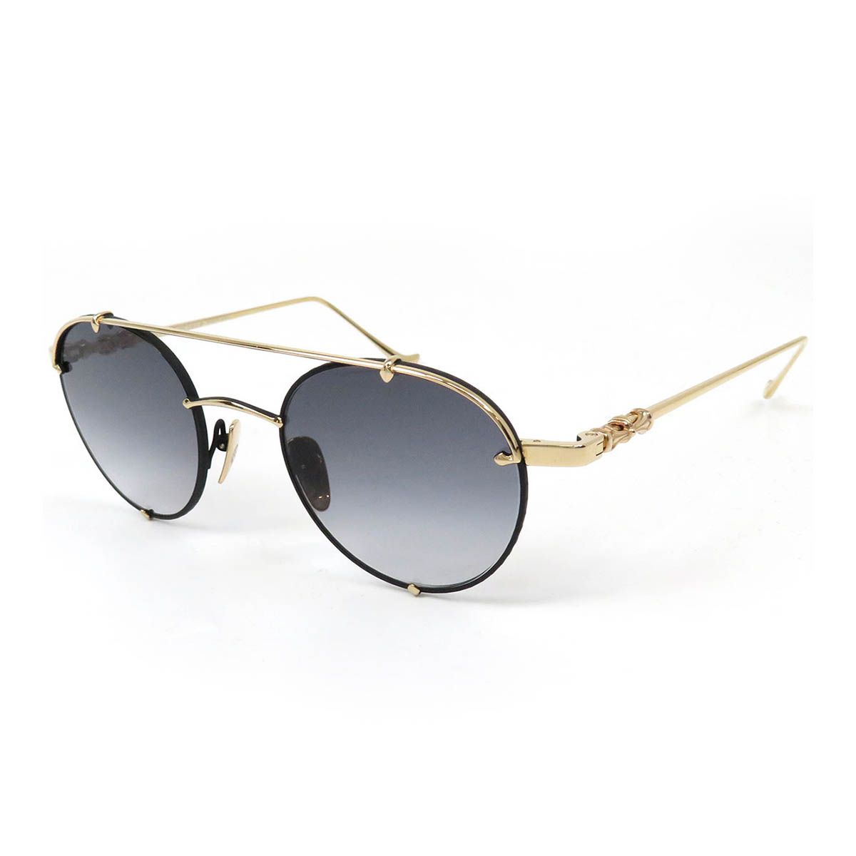 クロムハーツ ORALGAMI ダブルブリッジ サングラス プラスチック GP ユニセックス ブラック CHROME HEARTS 【中古】 【アパレル・小物】 クロムハーツ ORALGAMI ダブルブリッジ サングラス プラスチック GP