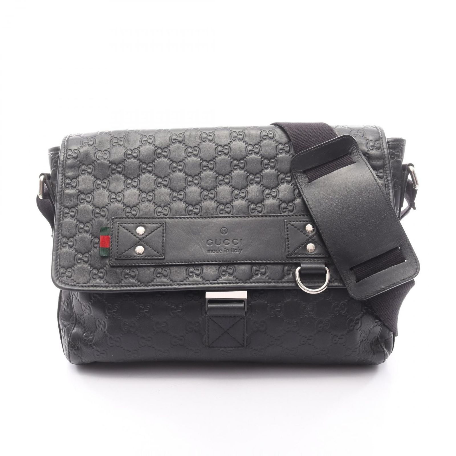 グッチ GUCCI ショルダーバッグ グッチシマ 246067 ブラック レザー GG 