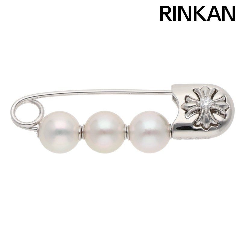 クロムハーツ MIKIMOTO CHプラスパール ホワイトゴールドピンブローチ