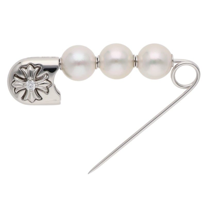 クロムハーツ MIKIMOTO CHプラスパール ホワイトゴールドピンブローチ