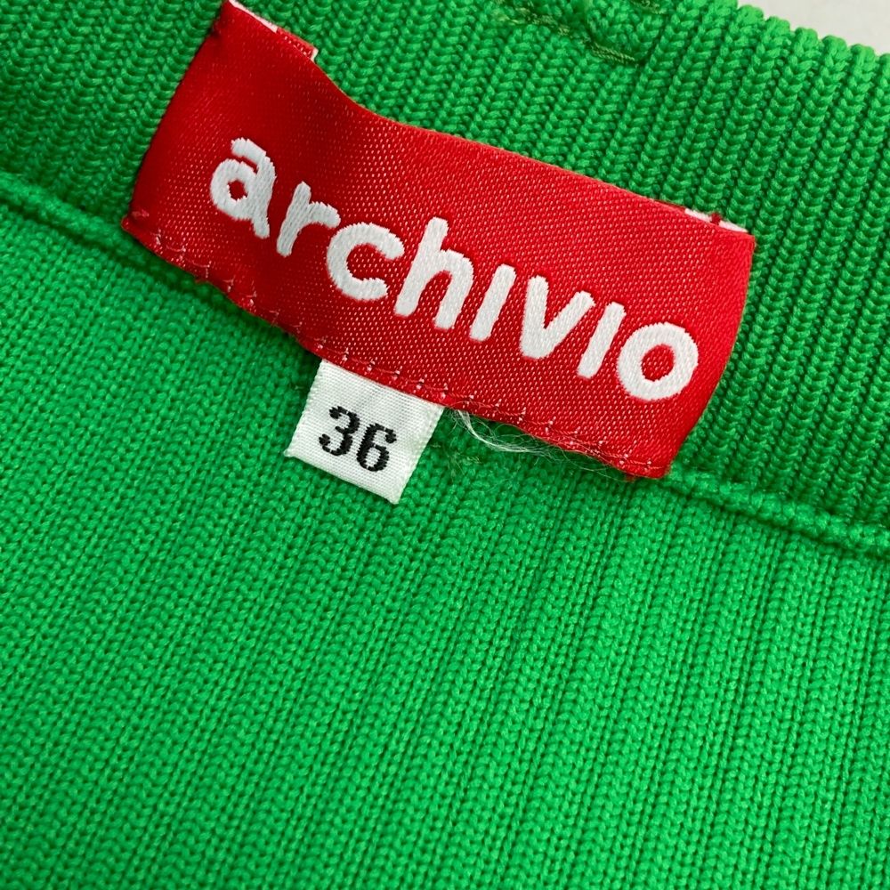 サイズ：36 ARCHIVIO アルチビオ ニット プリーツスカート グリーン系