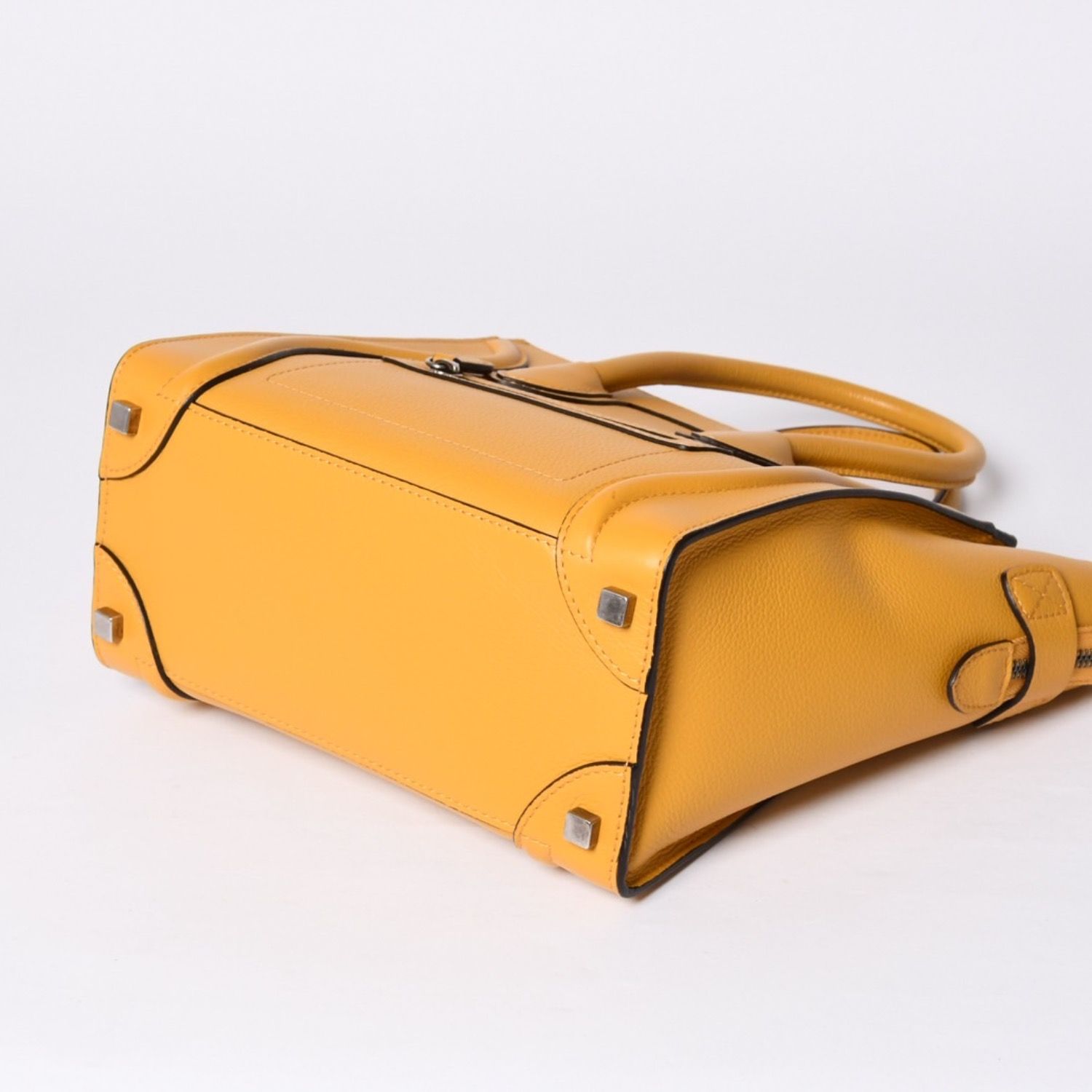 CELINE ラゲージ マイクロショッパー イエロー CELINE セリーヌ ラゲージ ミニショッパー レザー Hand Bag