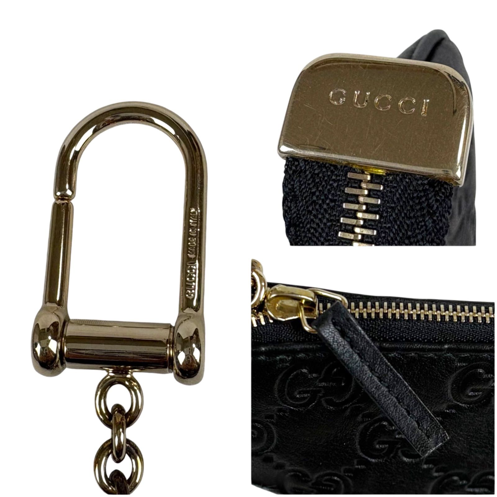 GUCCI グッチ マイクログッチシマ キーリング付き コインケース 小銭