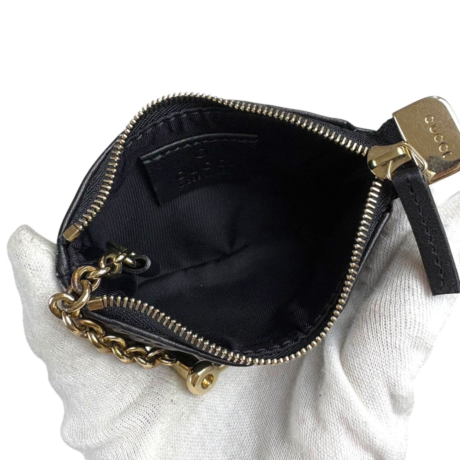 GUCCI グッチ マイクログッチシマ キーリング付き コインケース 小銭