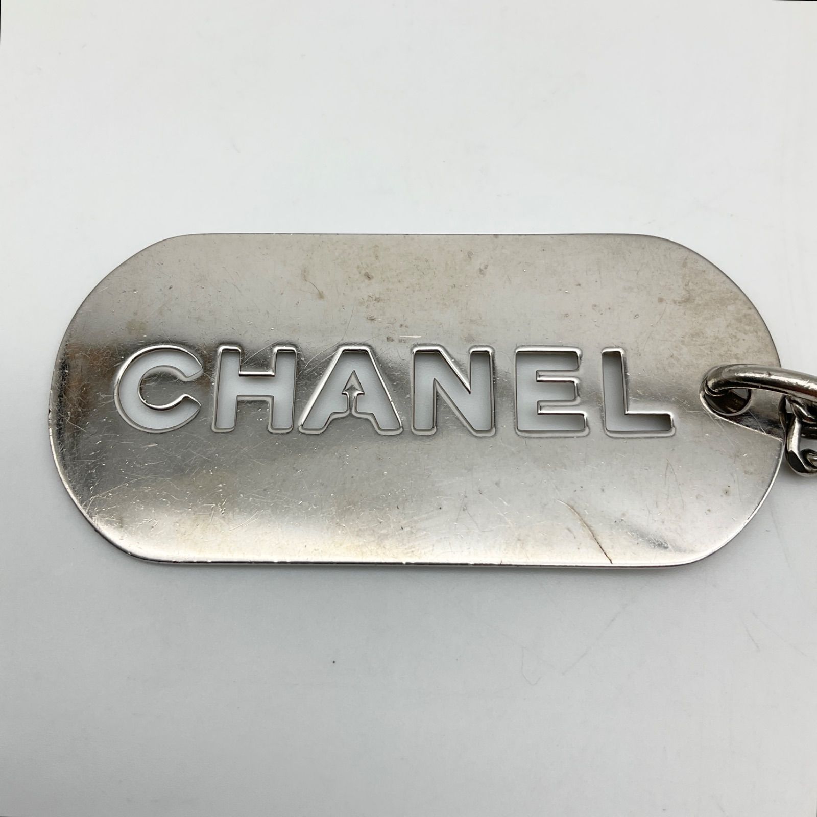 ○CHANEL シャネル ロゴプレート ドッグタグ キーホルダー キー